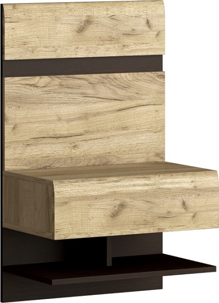 Прикроватная тумба Ультра Коллекция №2 Серый Крафт/Дуб Приморский