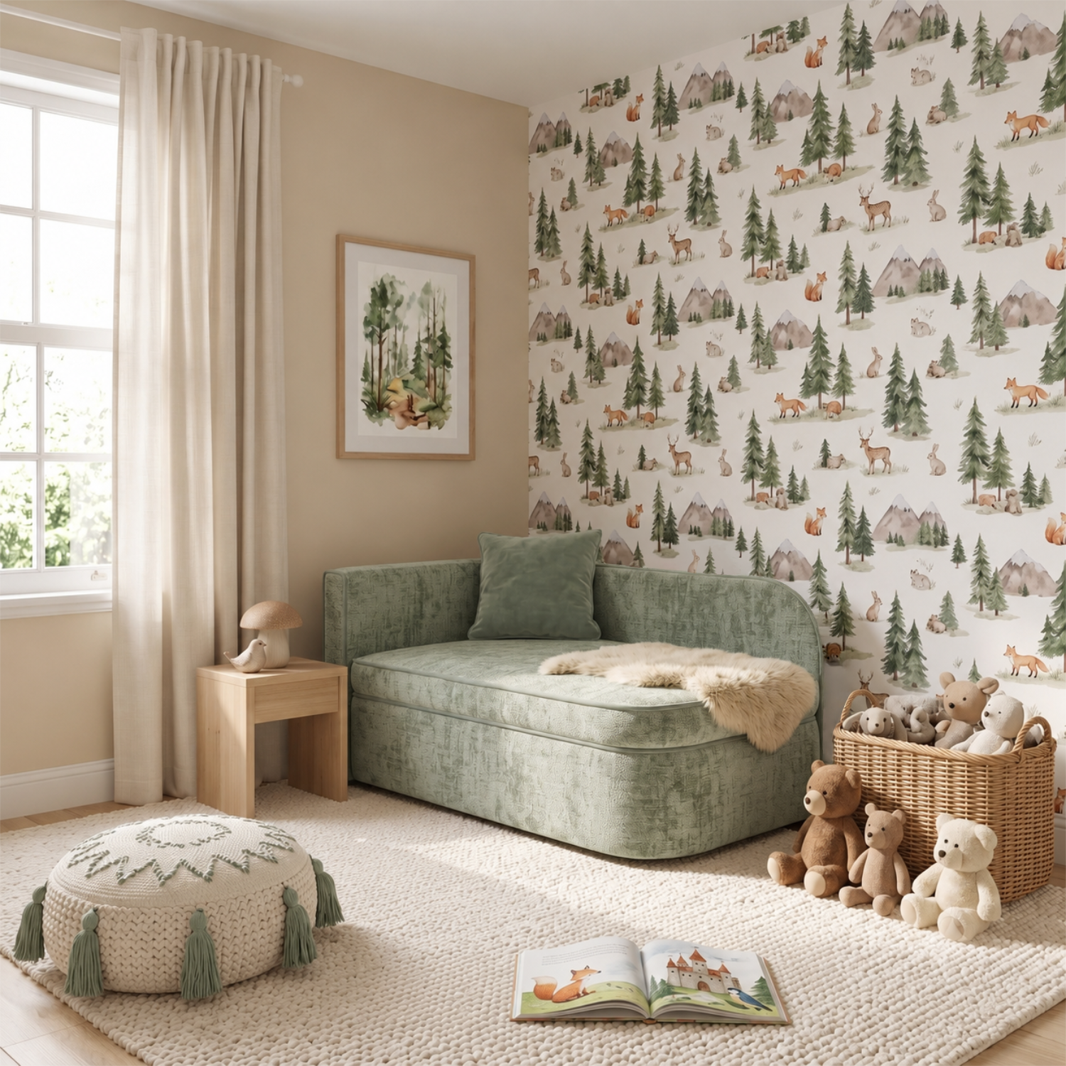 Диван прямой Аби Велюр Круз 72 (Cruz Watergreen)
