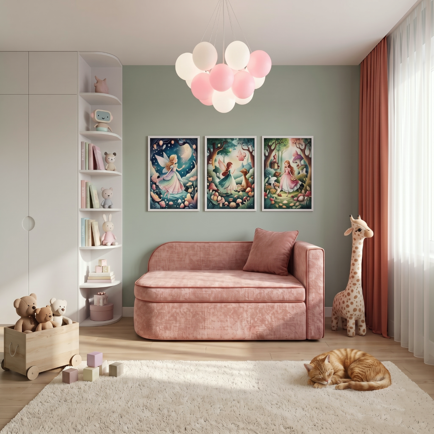 Диван прямой Аби Велюр Круз 61 (Cruz Blush)